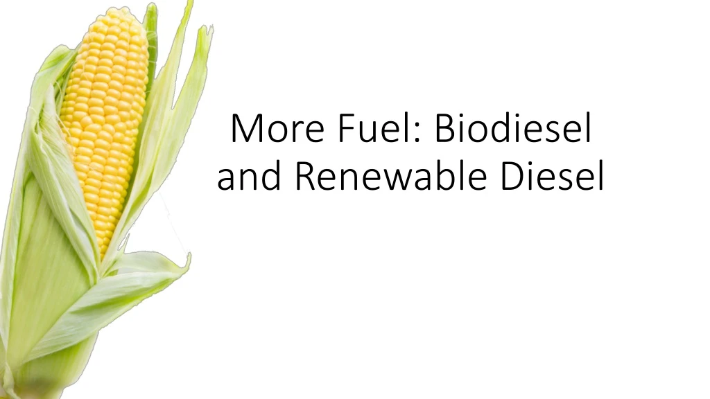 more fuel biodiesel and renewable diesel