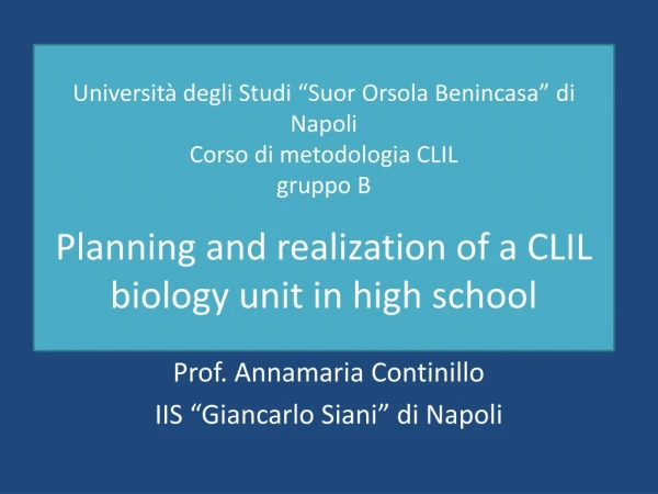 Prof. Annamaria Continillo IIS “Giancarlo Siani ” di Napoli