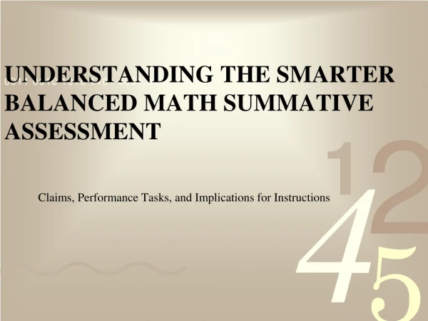 Understanding the Smarter BalanceD Math Summative Assessment