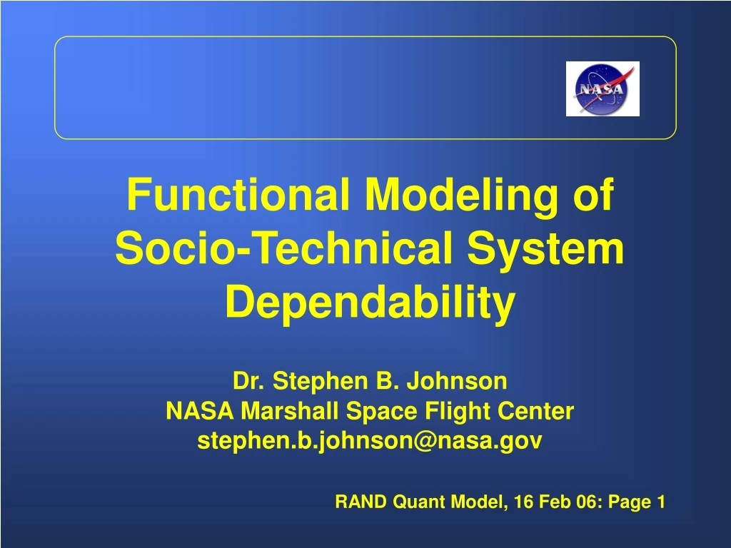 functional modeling of socio technical system