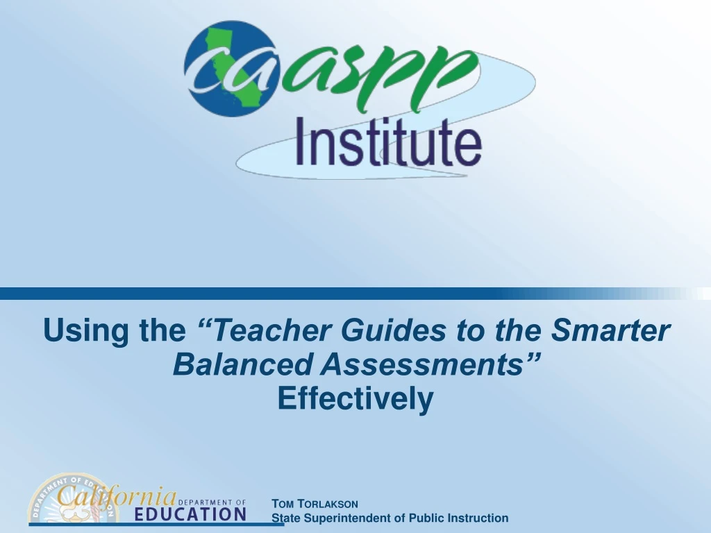 using the teacher guides to the smarter balanced assessments effectively