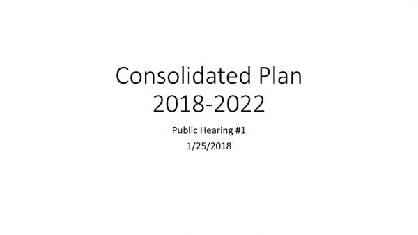 Consolidated Plan 2018-2022