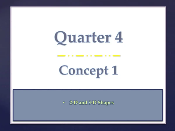 Quarter 4 Concept 1 2-D and 3-D S hapes