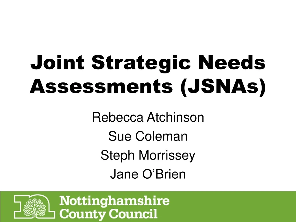 joint strategic needs assessments jsnas