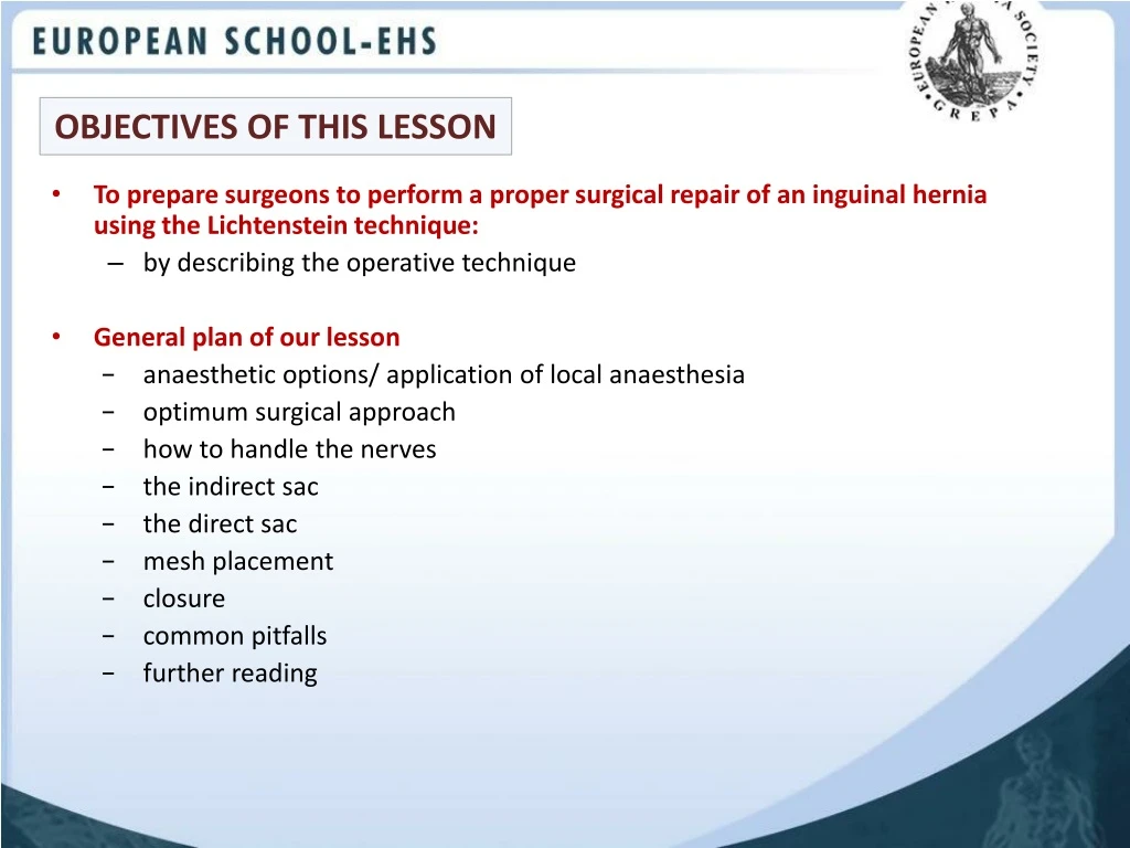 objectives of this lesson