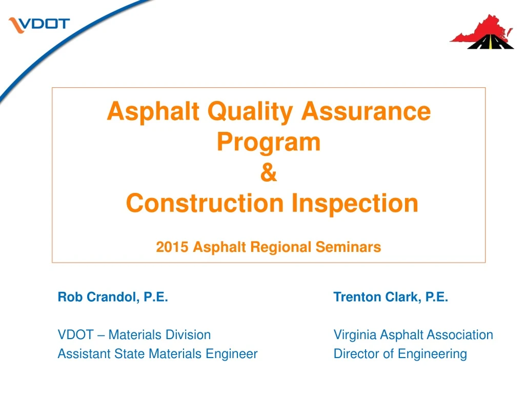 asphalt quality assurance program construction