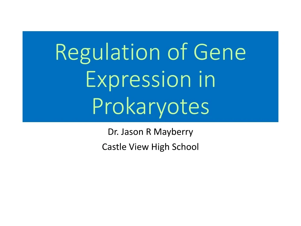 regulation of gene expression in prokaryotes
