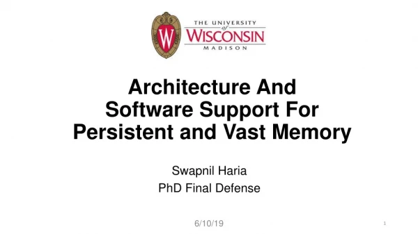 Architecture And Software Support For Persistent and Vast Memory