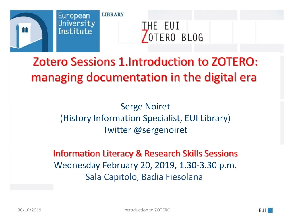 zotero sessions 1 introduction to zotero managing