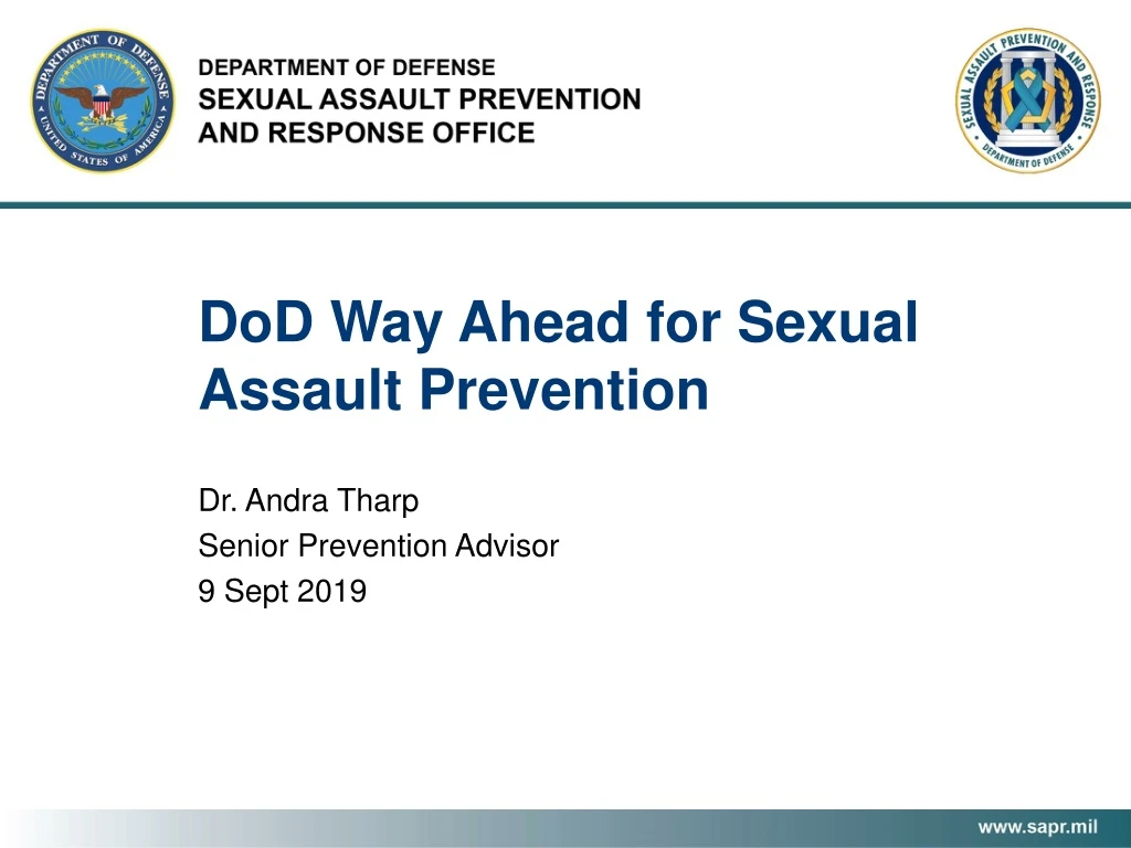 dod way ahead for sexual assault prevention