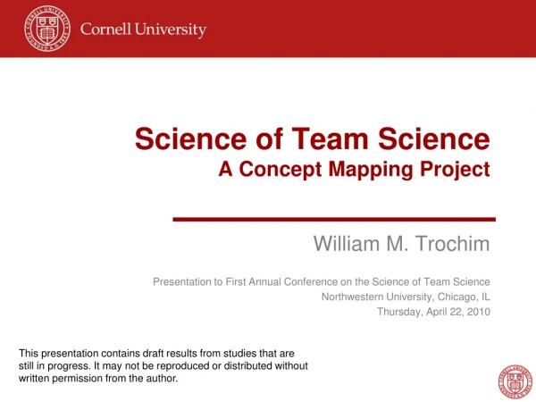 Science of Team Science A Concept Mapping Project