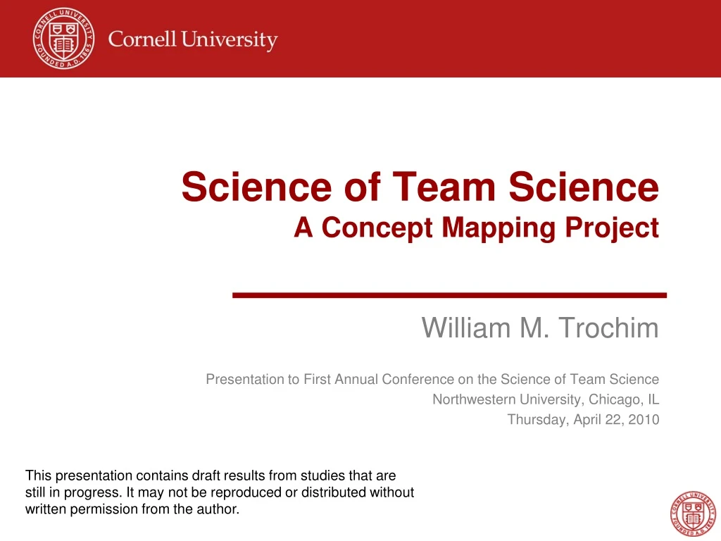 science of team science a concept mapping project