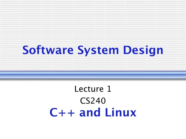 Software System Design