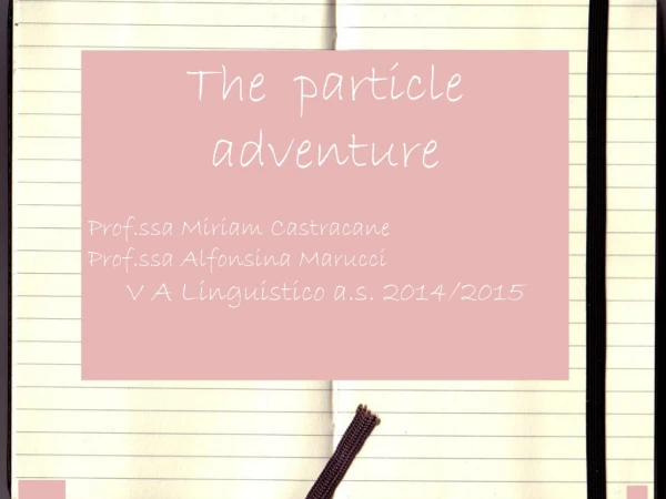 The particle adventure Prof.ssa Miriam Castracane Prof.ssa Alfonsina Marucci