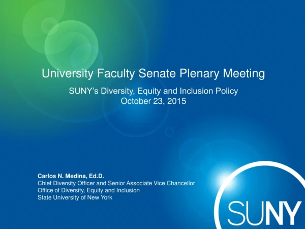 University Faculty Senate Plenary Meeting