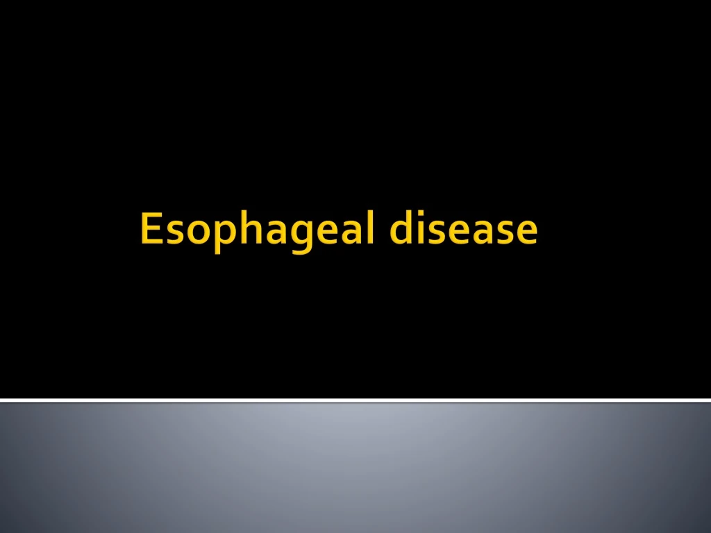 esophageal disease