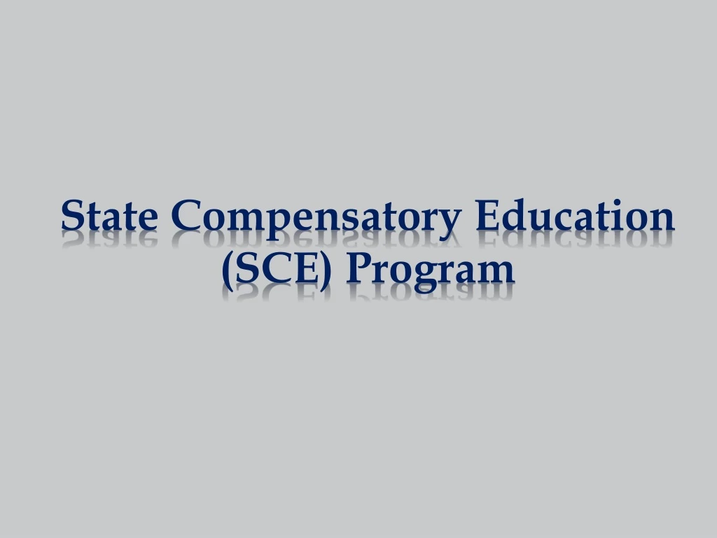 state compensatory education sce program