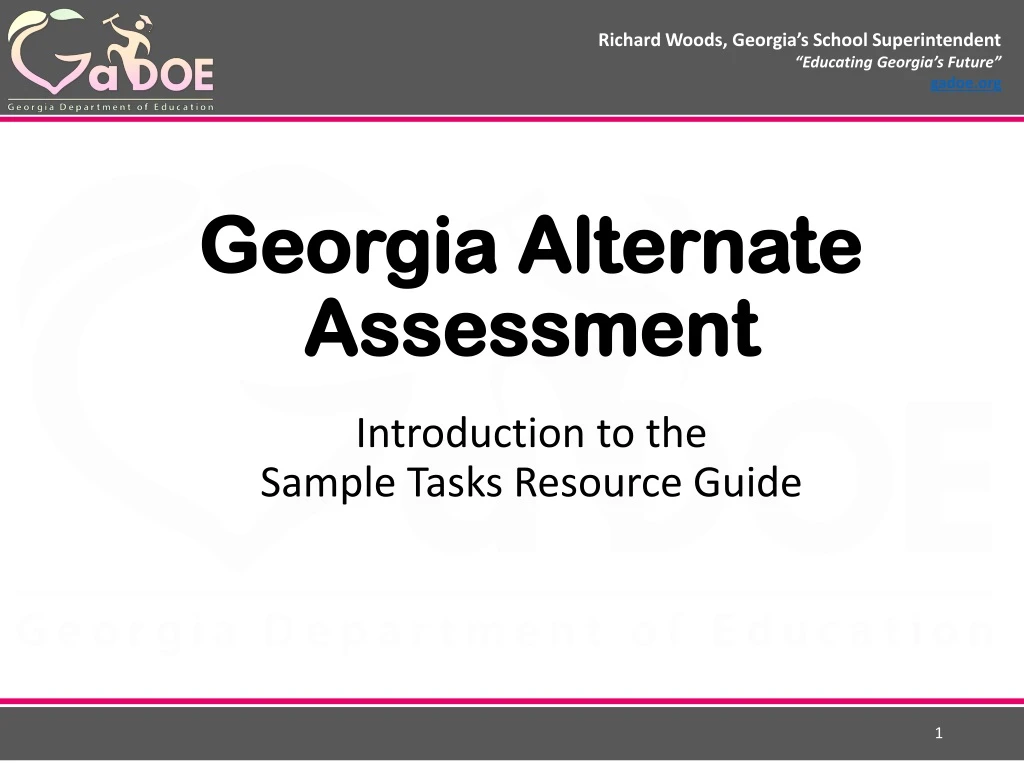 georgia alternate assessment introduction to the sample tasks resource guide