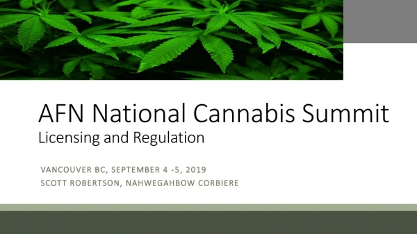 AFN National Cannabis Summit Licensing and Regulation