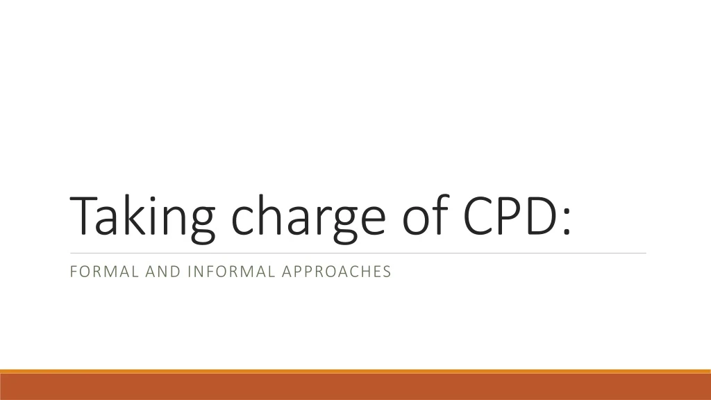taking charge of cpd