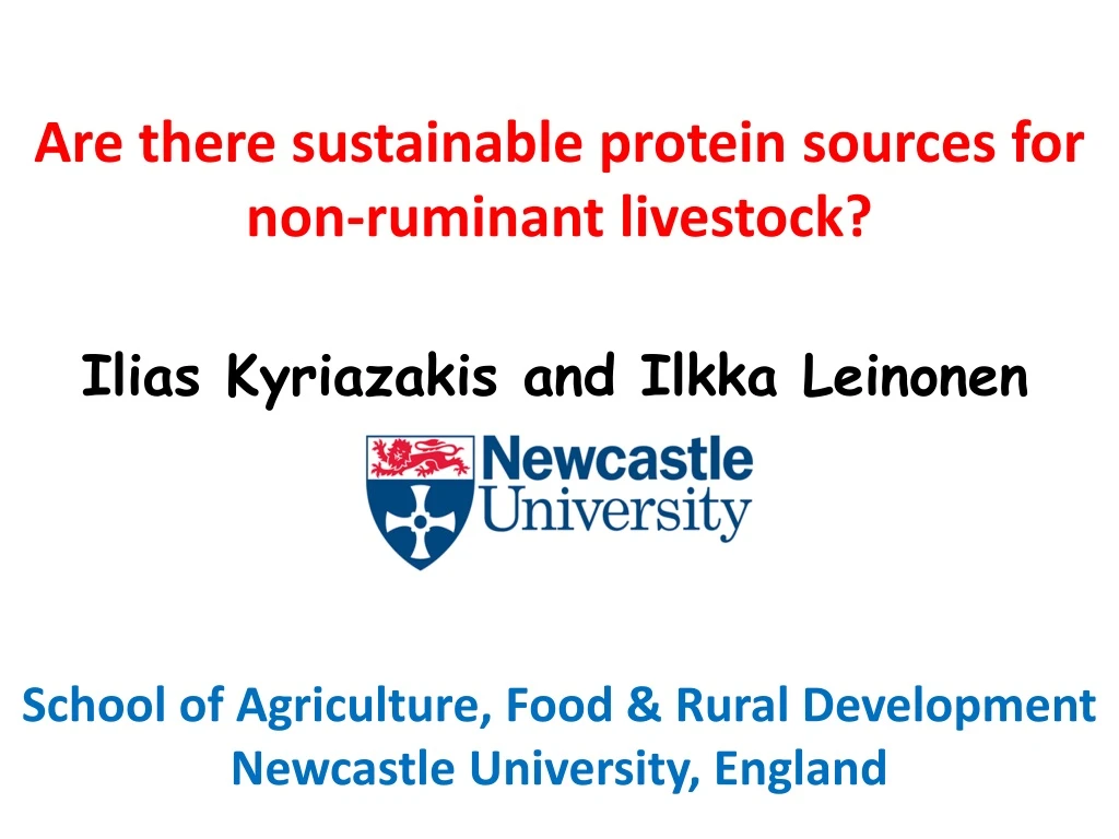 are there sustainable protein sources for non ruminant livestock