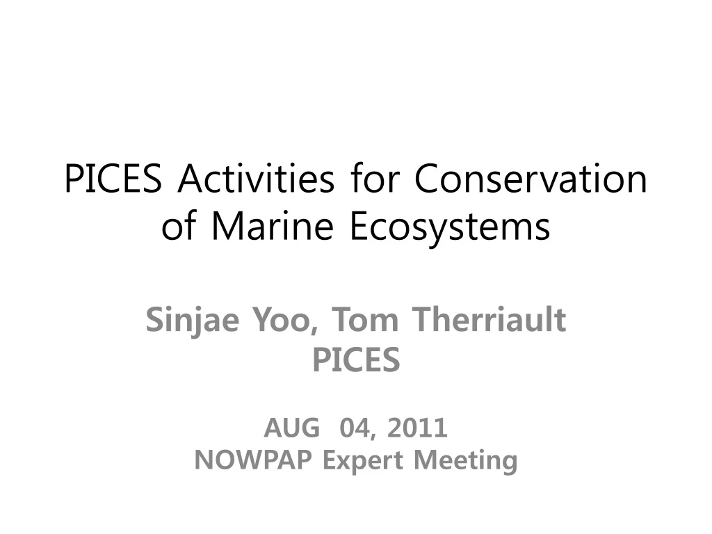 pices activities for conservation of marine e cosystems