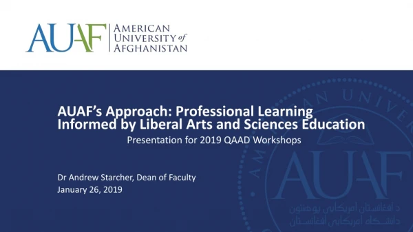 AUAF’s Approach: Professional Learning Informed by Liberal Arts and Sciences Education
