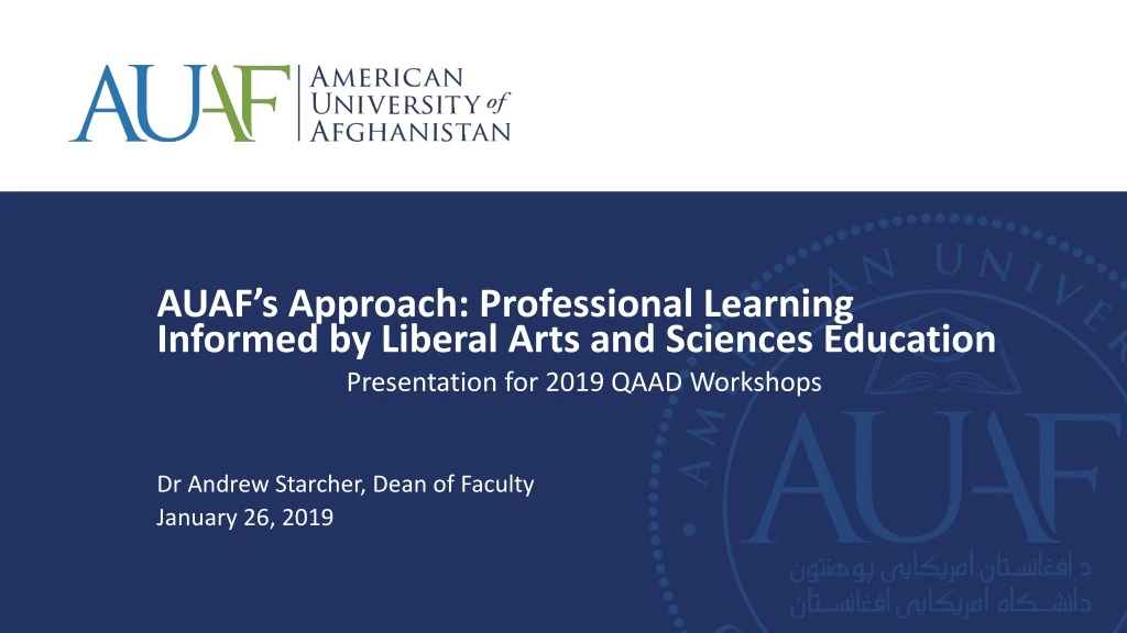auaf s approach professional learning informed
