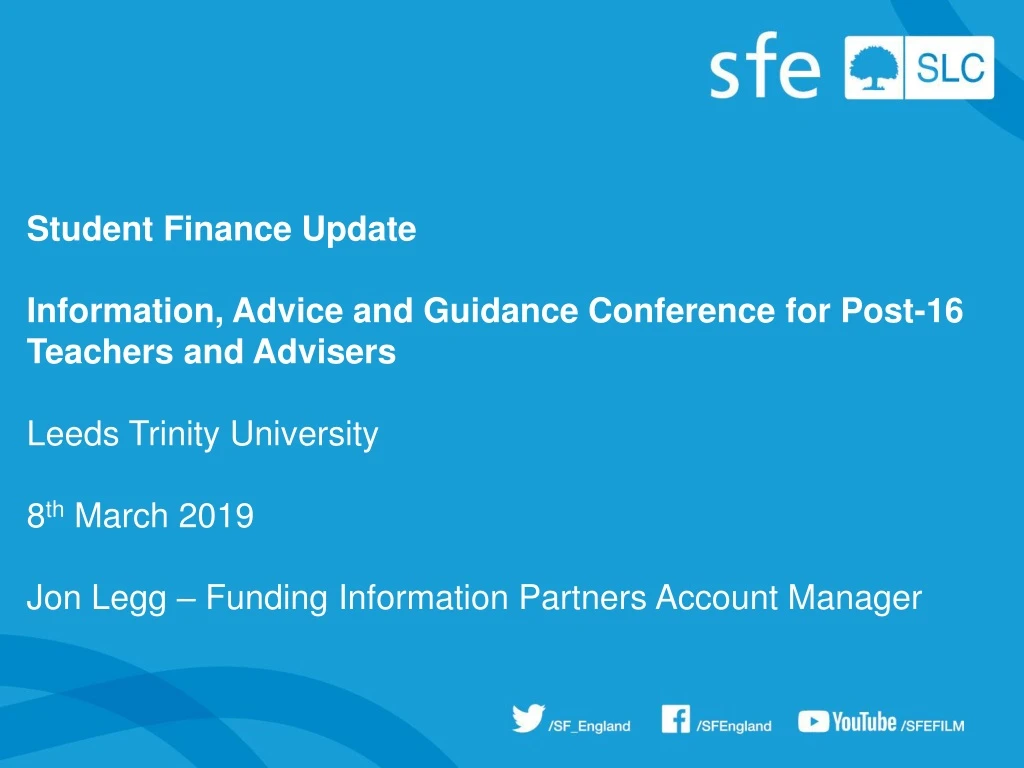 student finance update information advice
