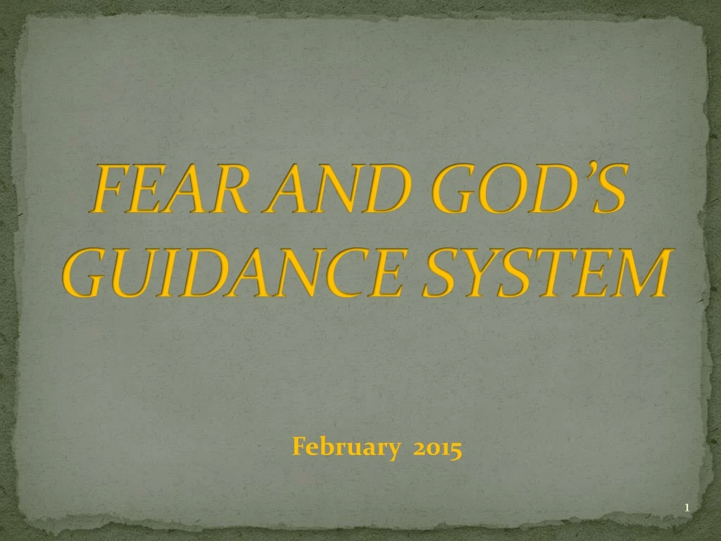 fear and god s guidance system