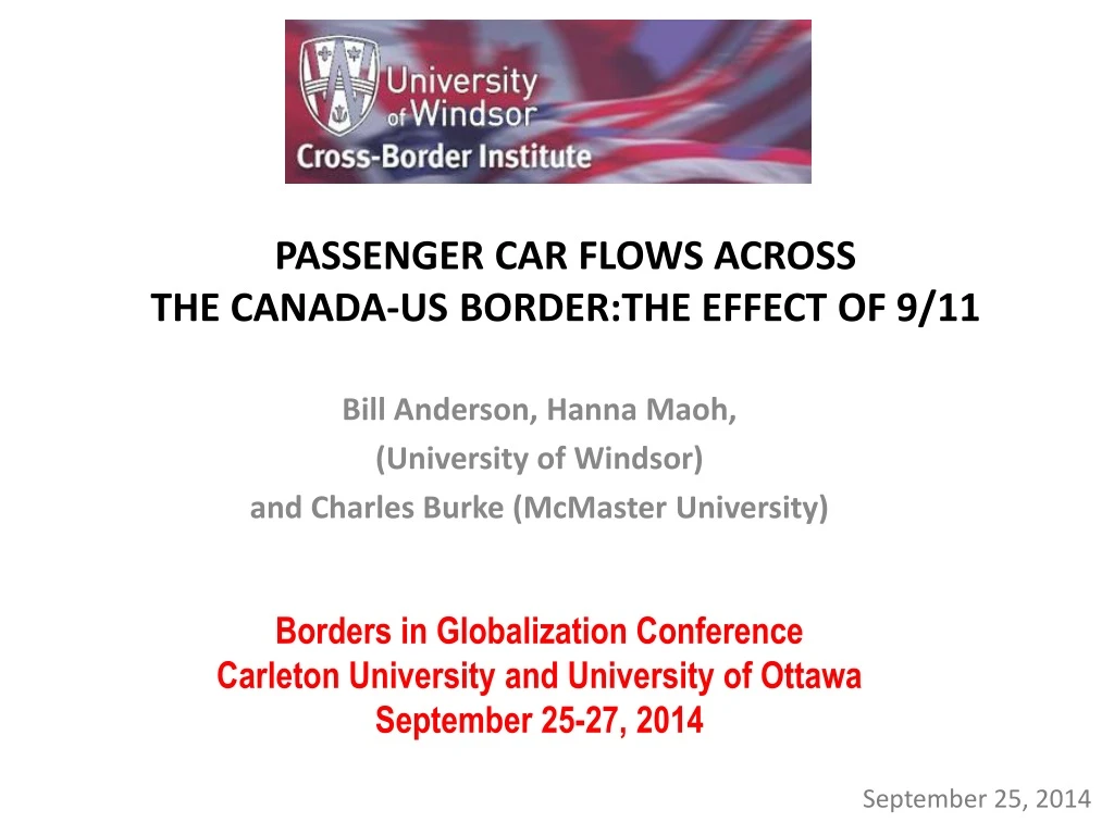 passenger car flows across the canada us border the effect of 9 11