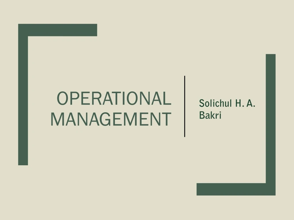 operational management