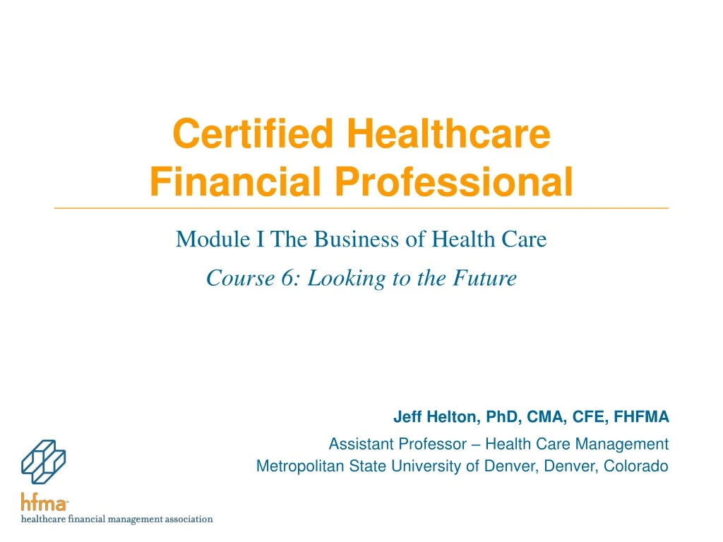 certified healthcare financial professional