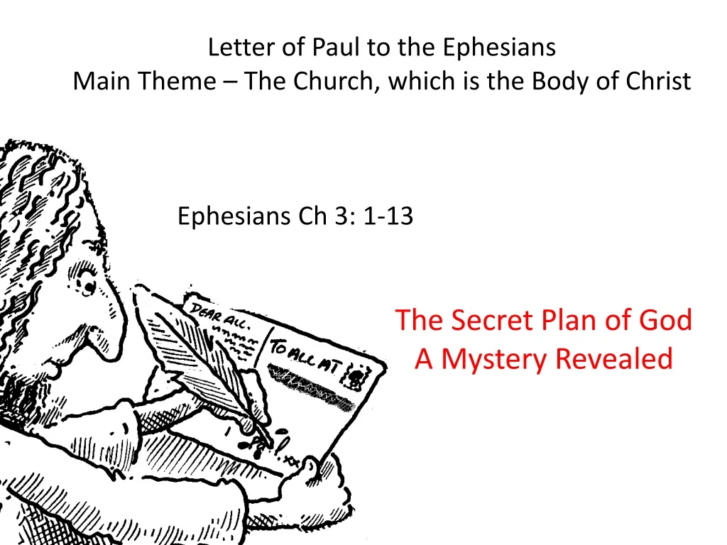 letter of paul to the ephesians main theme