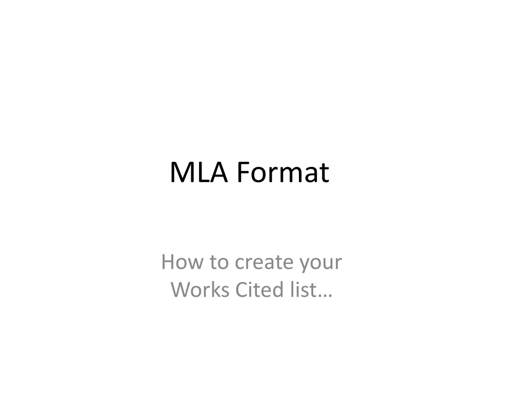 mla format