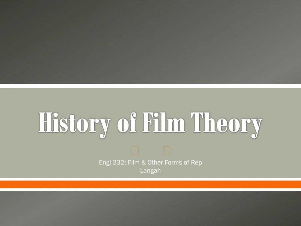 history of film theory
