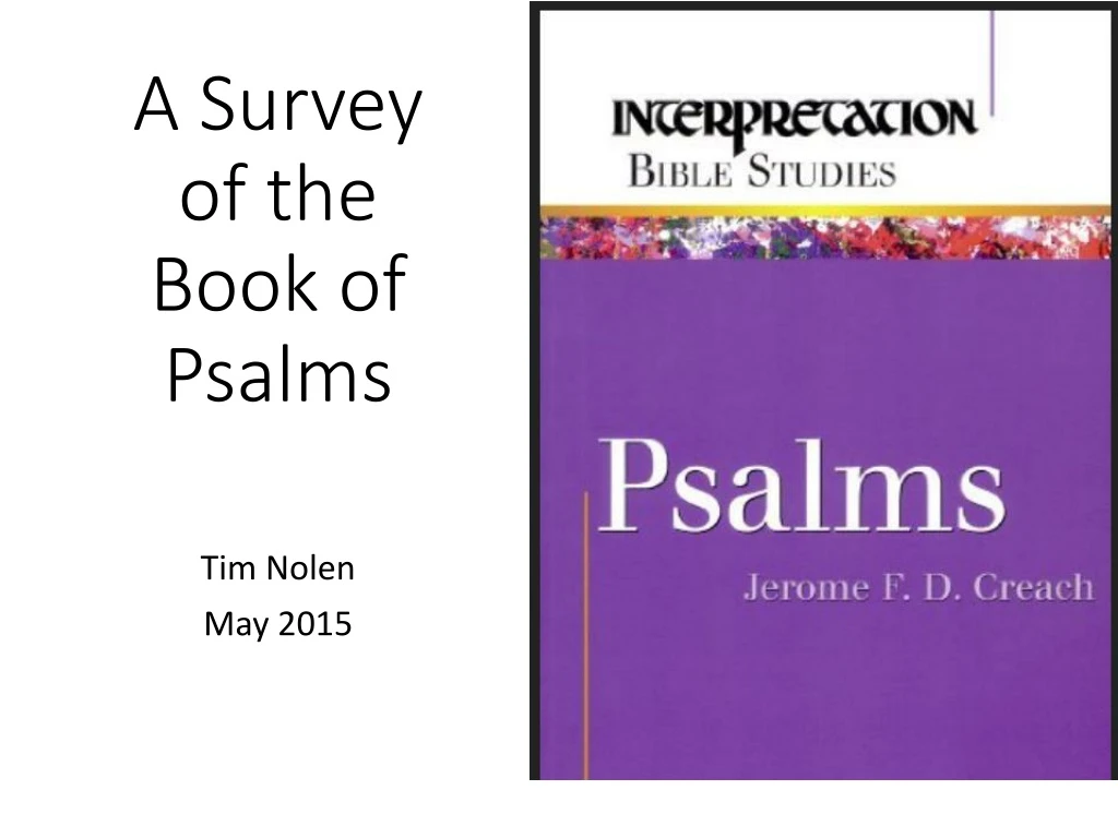 a survey of the book of psalms