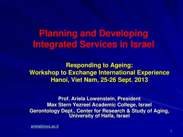 Planning and Developing Integrated Services in Israel
