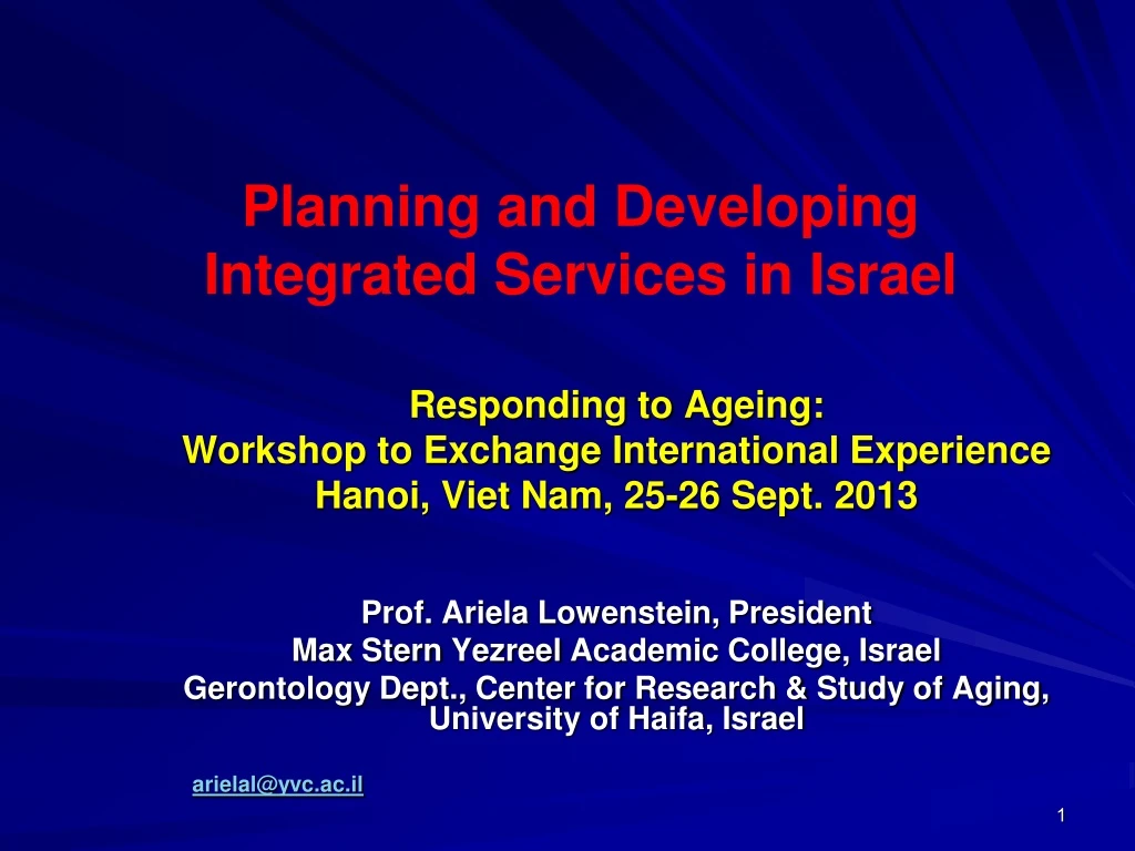 planning and developing integrated services in israel