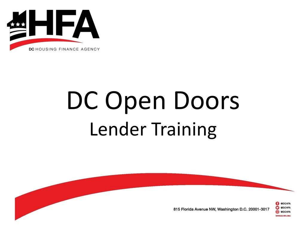 dc open doors lender training