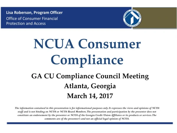 NCUA Consumer Compliance