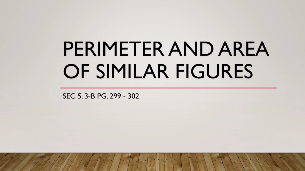 perimeter and area of similar figures