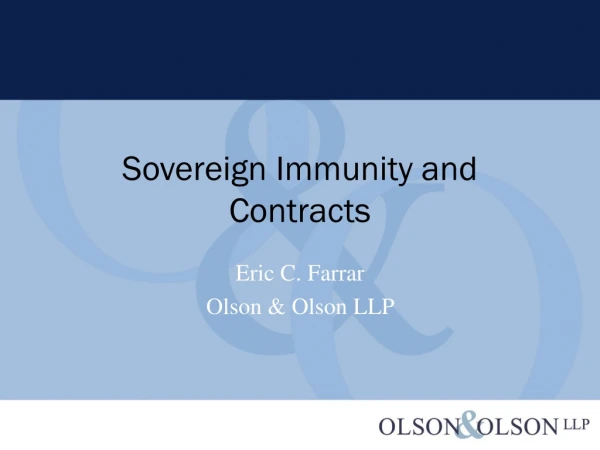 Sovereign Immunity and Contracts