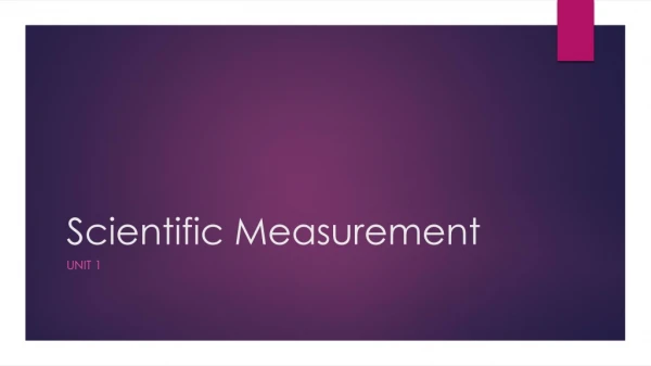 Scientific Measurement