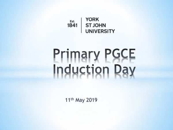 Primary PGCE Induction Day