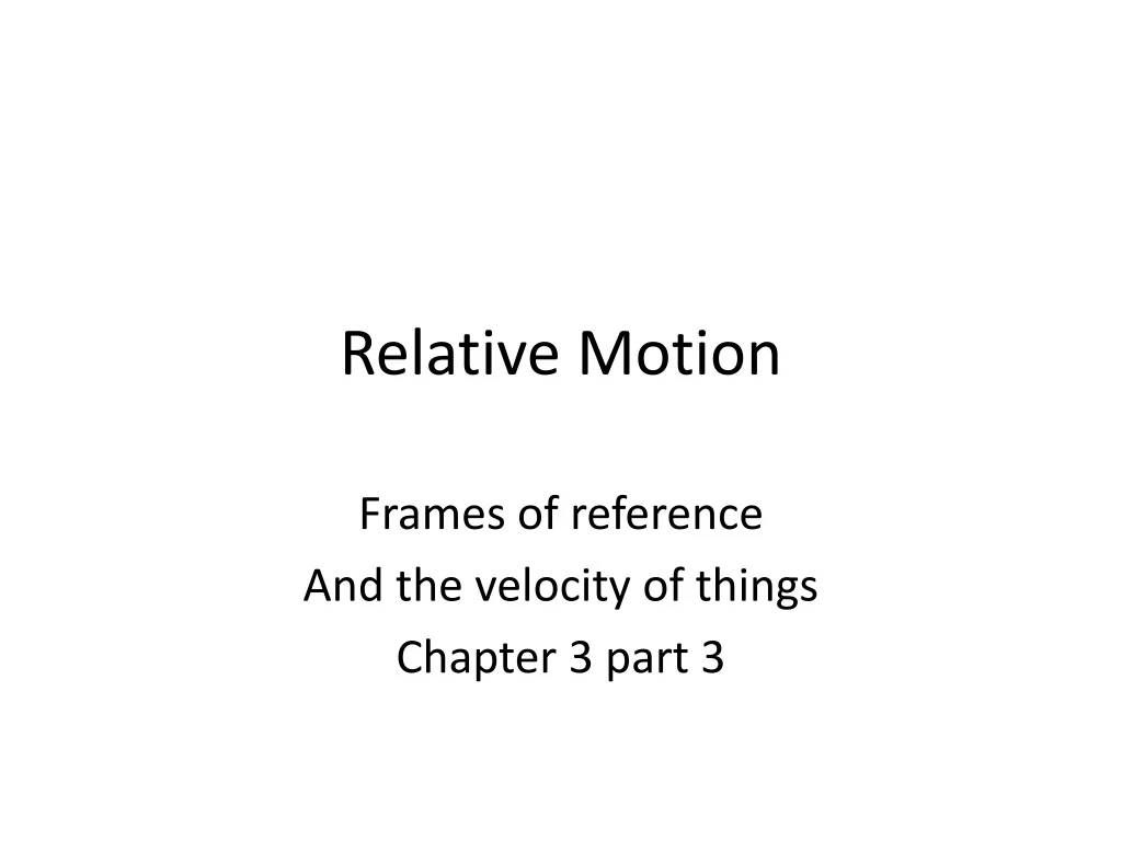 relative motion