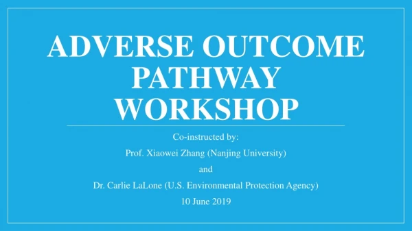 Adverse outcome pathway Workshop