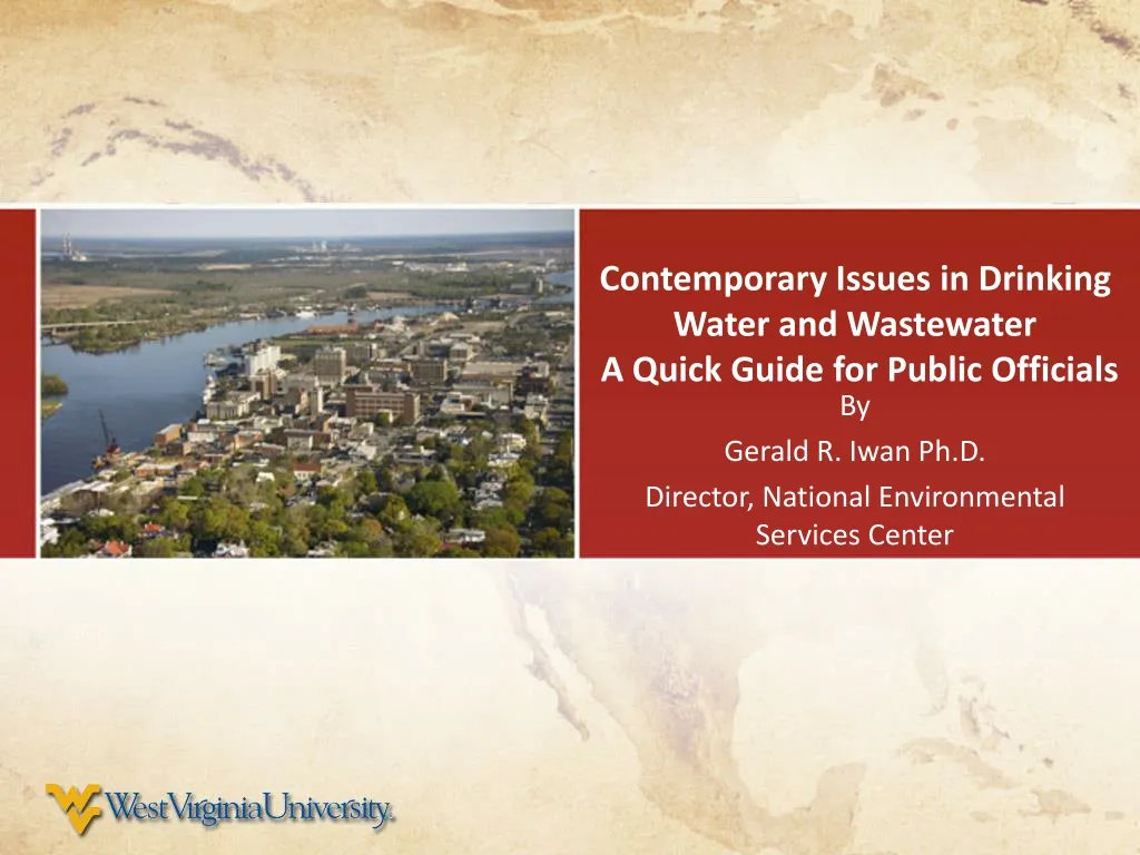 contemporary issues in drinking water and wastewater a quick guide for public officials