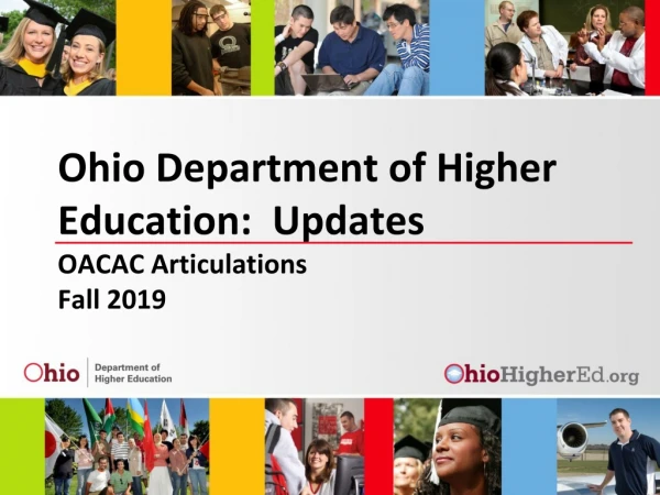 Ohio Department of Higher Education: Updates OACAC Articulations Fall 2019