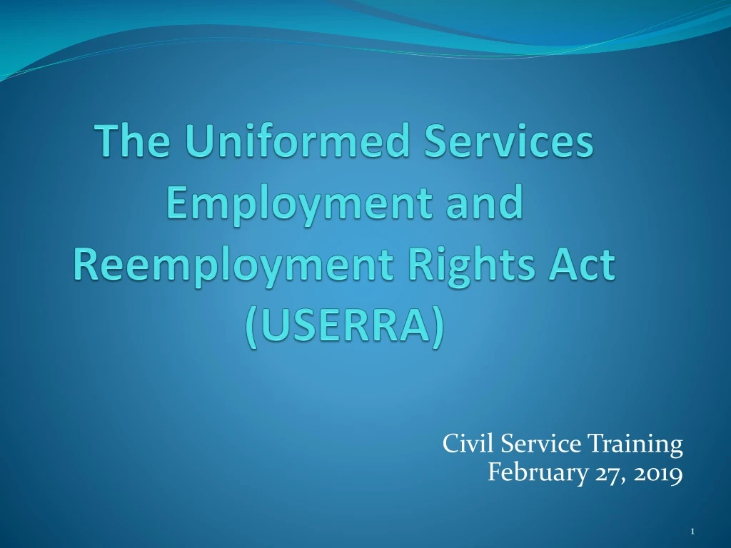 the uniformed services employment and reemployment rights act userra